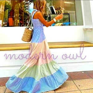 Striped Tiered Maxi Dress! Beachcore!!!!